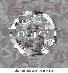 Comfort on grey camo pattern