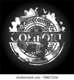 Comfort on grey camouflage pattern