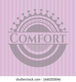 Comfort retro style pink emblem. Vector Illustration. Detailed.