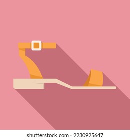 Comfort sandal icon flat vector. Woman shoe. Footwear flip