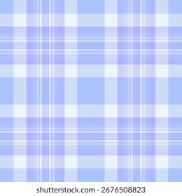 Patrón textil sin costuras de confort, tela de Vector a cuadros de octubre. Fondo de textura de tartán de trazo a cuadros en paleta de colores azul y blanco.