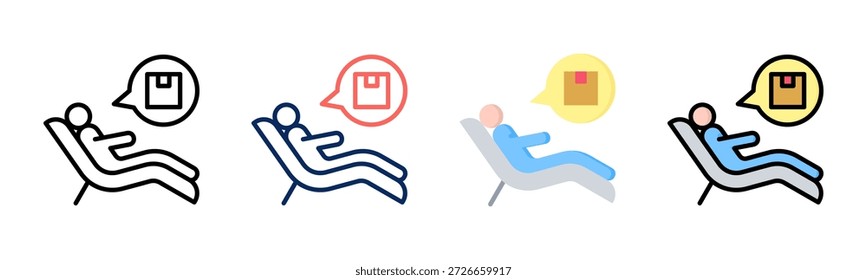 Ícone Comfort Seeking define coleção de vários estilos
