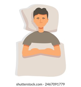 Comfort sleeping person icon cartoon vector. Room indoors. Cute relax