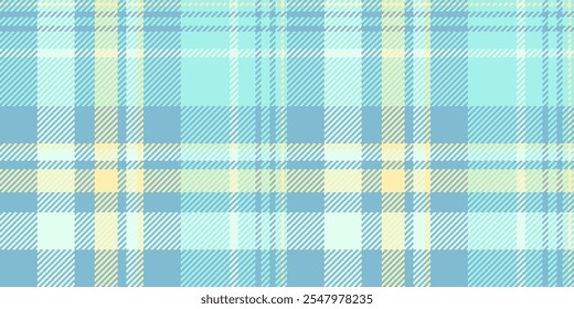 Conforto textura têxtil sem costura, raspado xadrez padrão. Vetor de tecido tartan de fundo popular na paleta de cores ciano e azul-petróleo.