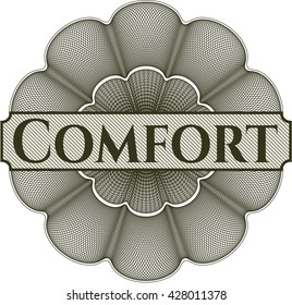 Comfort written inside abstract linear rosette