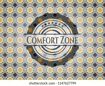 Comfort Zone arabesque emblem background. arabic decoration.