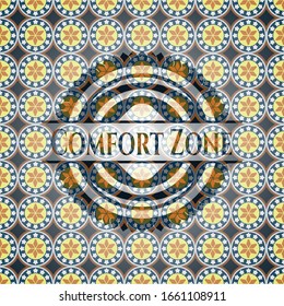 Comfort Zone arabic badge. Arabesque decoration.