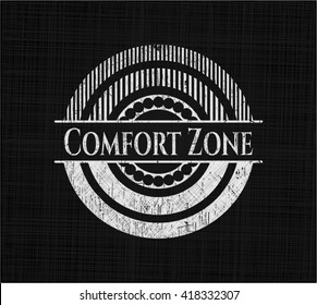 Comfort Zone chalk emblem written on a blackboard