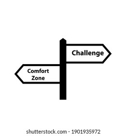 Comfort Zone. Challenge Sign Concept on white background. Flat vector