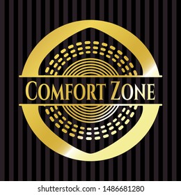 Comfort Zone gold shiny badge. Vector Illustration. Detailed.