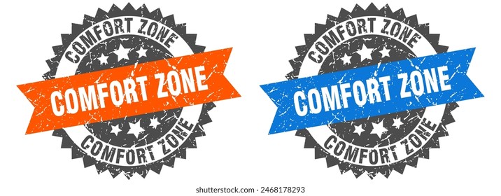 comfort zone grunge stamp set. comfort zone band sign