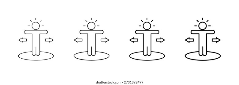 Vetor De Ícones De Zona De Conforto Definido Em Um Estilo De Linha De Traçado Diferente