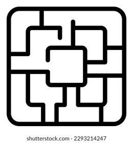 Comfort zone labyrinth icon outline vector. Business work. People fear