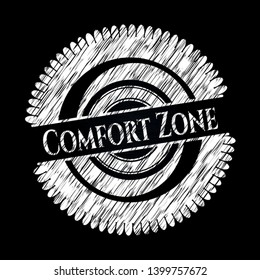 Comfort Zone on blackboard. Vector Illustration. Detailed.