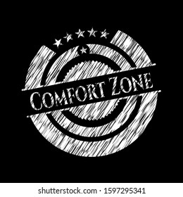 Comfort Zone on chalkboard. Vector Illustration. Detailed.