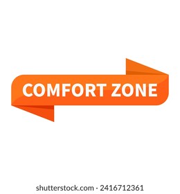 Comfort Zone Orange Ribbon Rectangle Shape For Expression Sign Information Announcement Business Marketing Social Media
