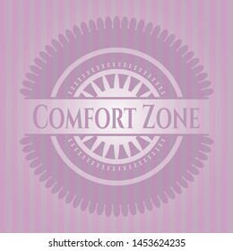 Comfort Zone pink emblem. Vector Illustration. Detailed.