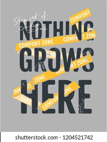 comfort zone slogan with yellow tape illustration comfort zone slogan with yellow tape illustration