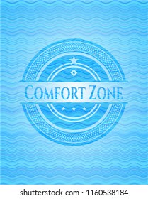 Comfort Zone water representation emblem.