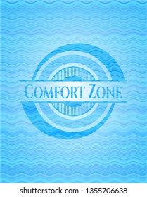 Comfort Zone water representation style emblem.