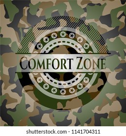 Comfort Zone written on a camouflage texture