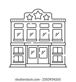 Comfortable accommodation, modern style vector of hotel building