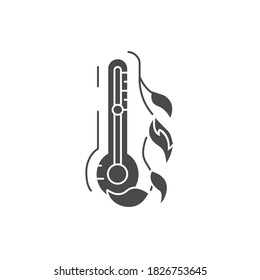 Icono de glifo negro de temperatura de aire cómoda. La temperatura más aceptable para el crecimiento vegetal. Pictograma para página web, aplicación móvil, promoción. elemento de diseño de interfaz gráfica de usuario (GUI) de UI UX.
