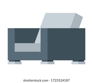 Comfortable Armchair, Modern Outdoor Furniture Design Flat Vector Illustration