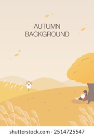 Comfortable Autumn Landscape Illustration Background 