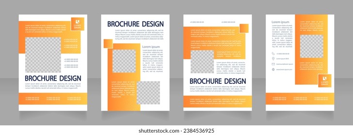 Comfortable beach with children attractions blank brochure design. Template set with copy space for text. Premade corporate reports collection. Editable 4 paper pages. Montserrat font used