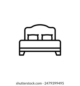 Comfortable Bed Icon Ideal for Sleep and Bedroom Decor