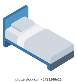 Komfortbett Interieur flache Farbe, Vektorgrafik-Vorlage Design