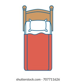comfortable bed isolated icon