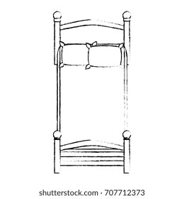 comfortable bed isolated icon