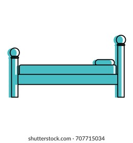 comfortable bed isolated icon