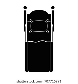 comfortable bed isolated icon