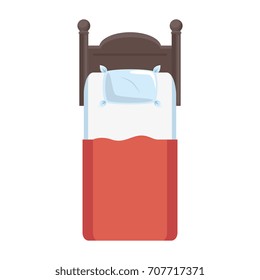 comfortable bed isolated icon