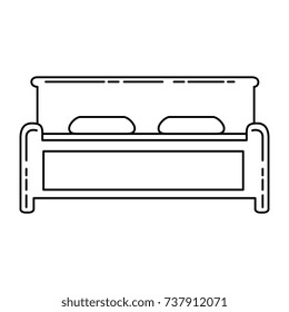 comfortable bed isolated icon