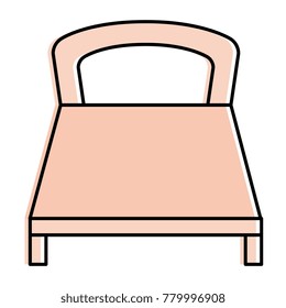 comfortable bed isolated icon