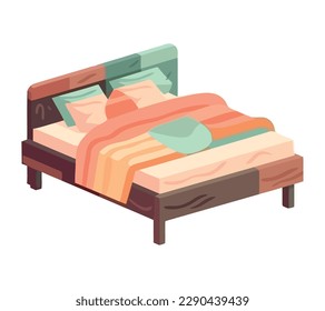 Cómoda cama de diseño moderno para descansar aislada