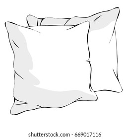 Comfortable Bed Pillow Sketch Vector Illustration Stock Vector (Royalty ...