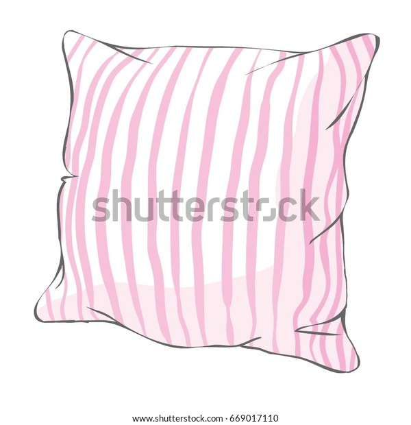 快適なベッド枕 スケッチ ベクター画像 イラスト アート 枕 ベッド枕 のベクター画像素材 ロイヤリティフリー
