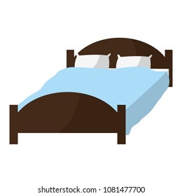 comfortable bed with pillows object to sleep