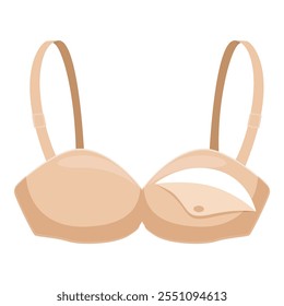 Comfortable beige nursing bra designed for breastfeeding mothers, providing support and easy access
