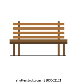 Comfortable bench stand outdoor park, isolated on white background 