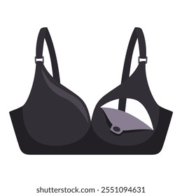 Sujetador de lactancia negro cómodo diseñado para la lactancia materna, que ofrece Asistencia y fácil acceso para las madres