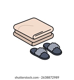 Comfortable Blanket and Slippers on White Background for Ultimate Cozy Relaxation Time