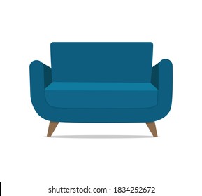 Cómoda silla azul. Ilustración vectorial de estilo plano