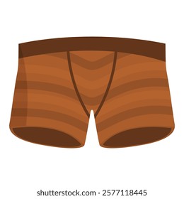 Comfortable brown boxer shorts featuring a striped pattern and an elastic waistband, showcasing men's underwear fashion