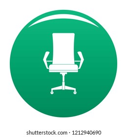 Comfortable chair icon. Simple illustration of comfortable chair vector icon for any design green